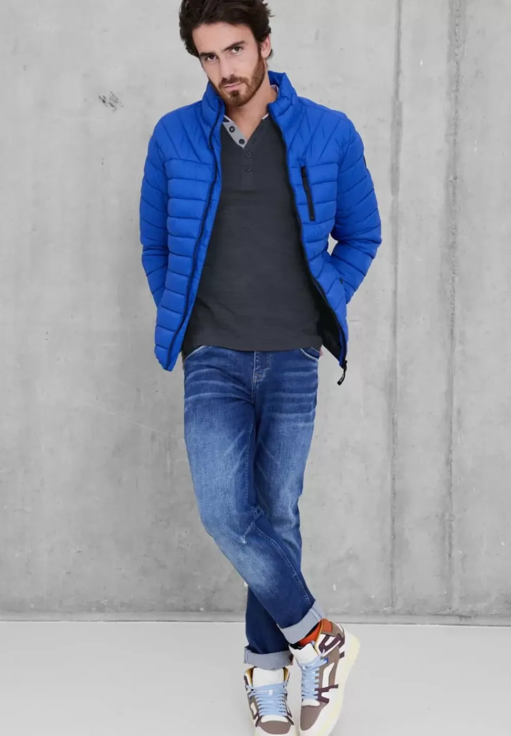 Henley Shirt In Unifarbe