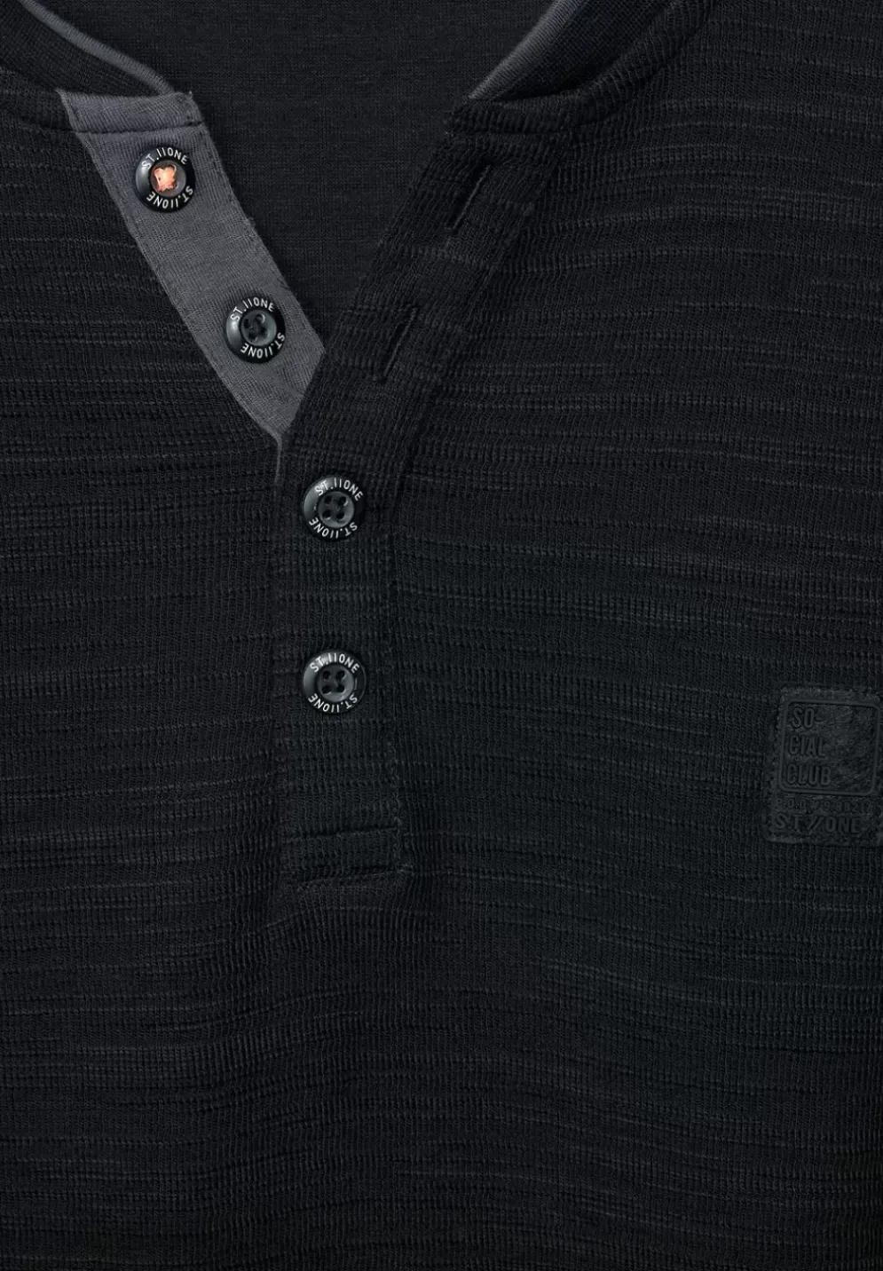 Henley Shirt In Unifarbe