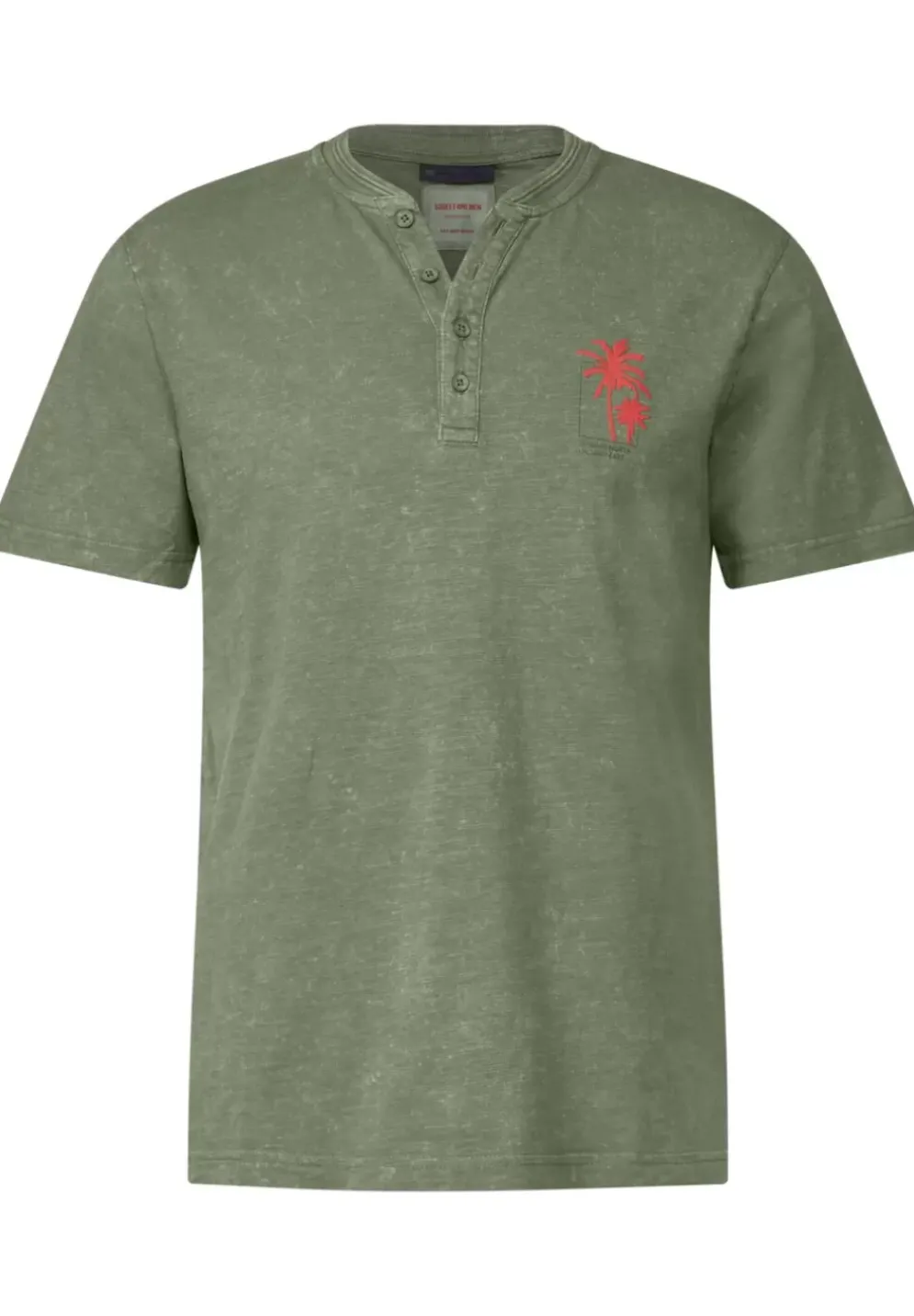 Henleyshirt In Garment Dye