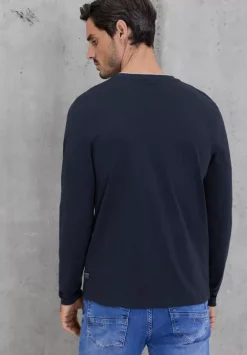 Henleyshirt Mit Brustprint