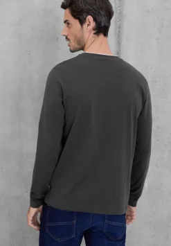 Henleyshirt Mit Brustprint