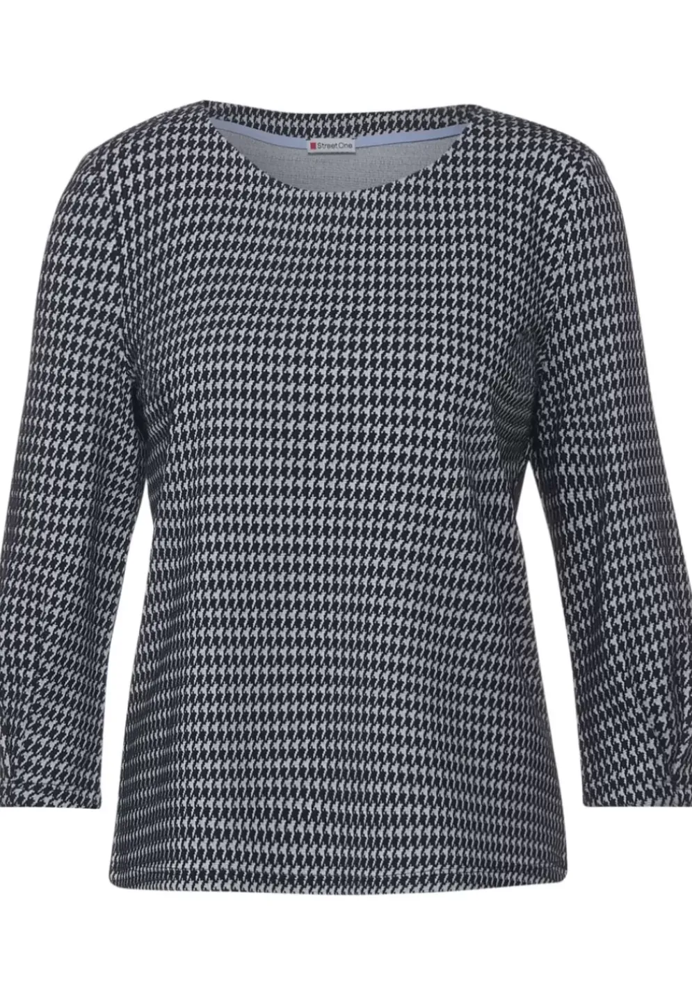 Jacquardshirt Mit 3/4 Armel
