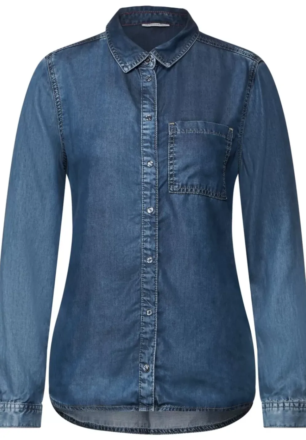 Jeansbluse Mit Brusttasche