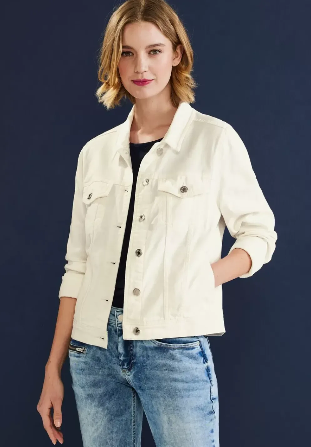 Jeansjacke In Ecru