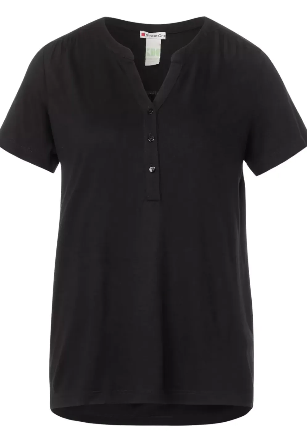 Jersey Shirt Mit Knopfleiste