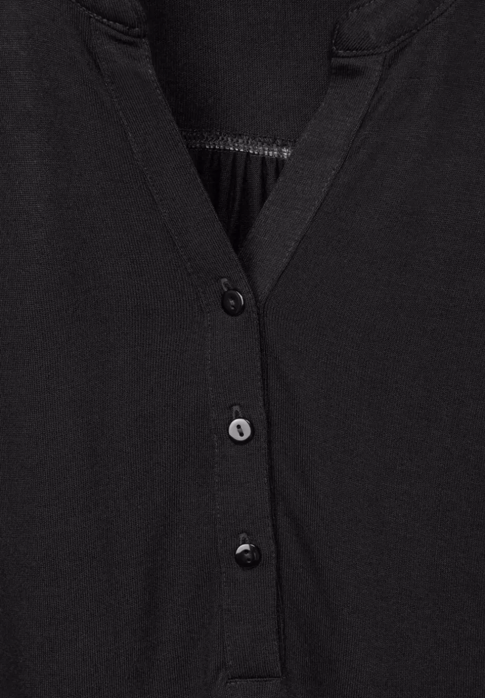 Jersey Shirt Mit Knopfleiste