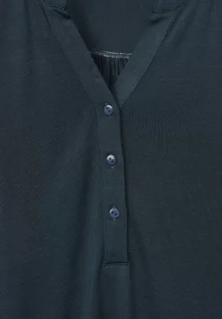 Jersey Shirt Mit Knopfleiste