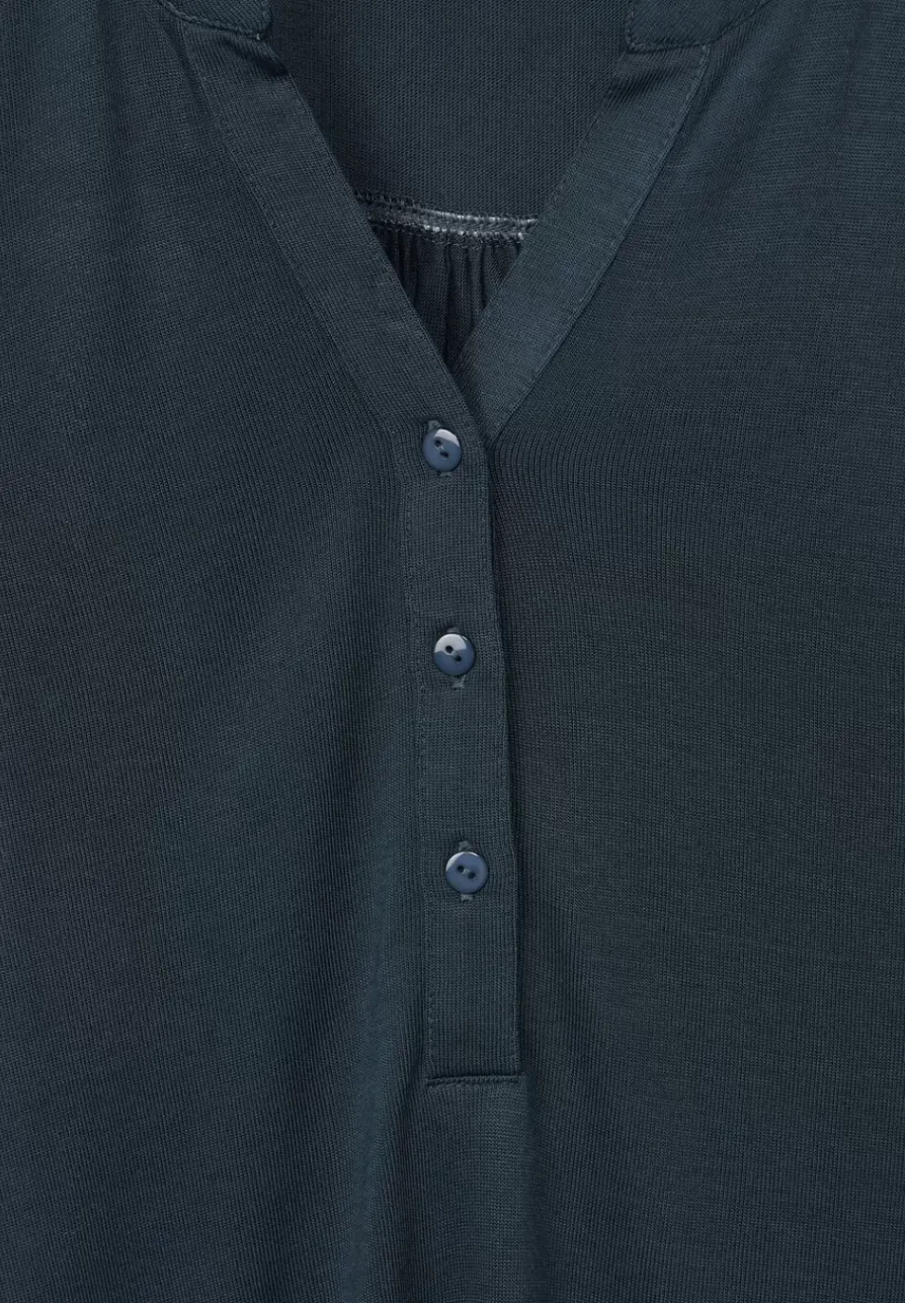 Jersey Shirt Mit Knopfleiste