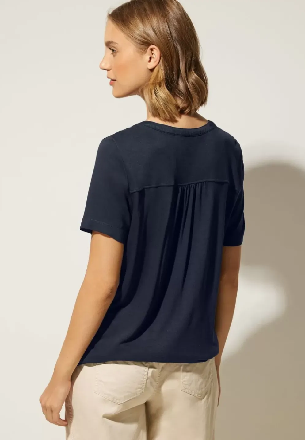 Jersey Shirt Mit Knopfleiste