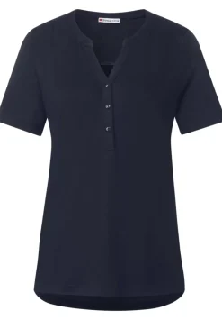 Jersey Shirt Mit Knopfleiste