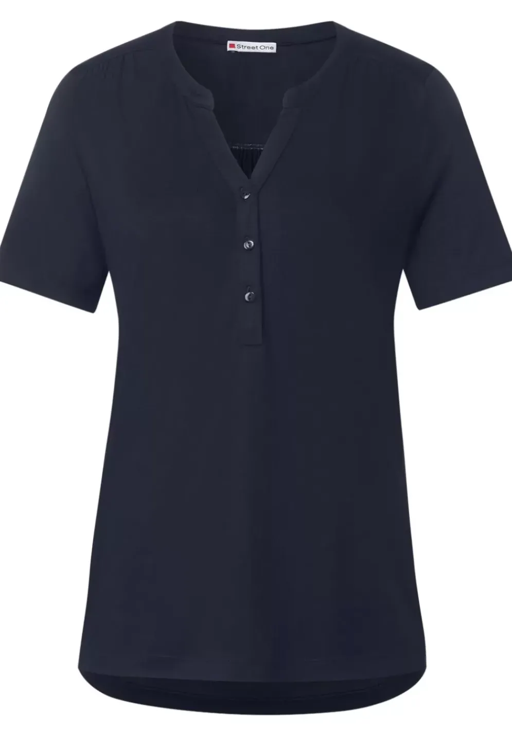 Jersey Shirt Mit Knopfleiste