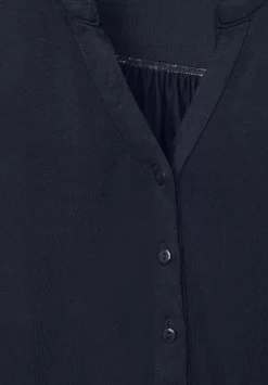 Jersey Shirt Mit Knopfleiste