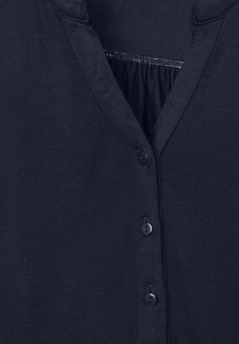 Jersey Shirt Mit Knopfleiste
