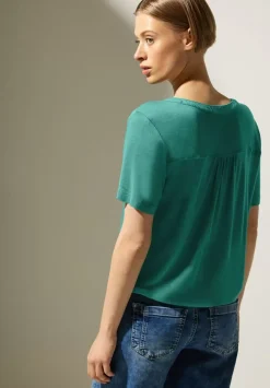Jersey Shirt Mit Knopfleiste