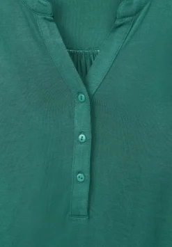 Jersey Shirt Mit Knopfleiste