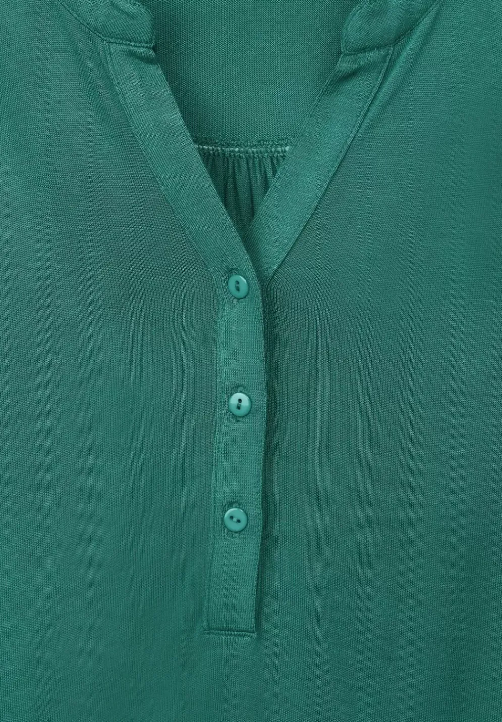 Jersey Shirt Mit Knopfleiste