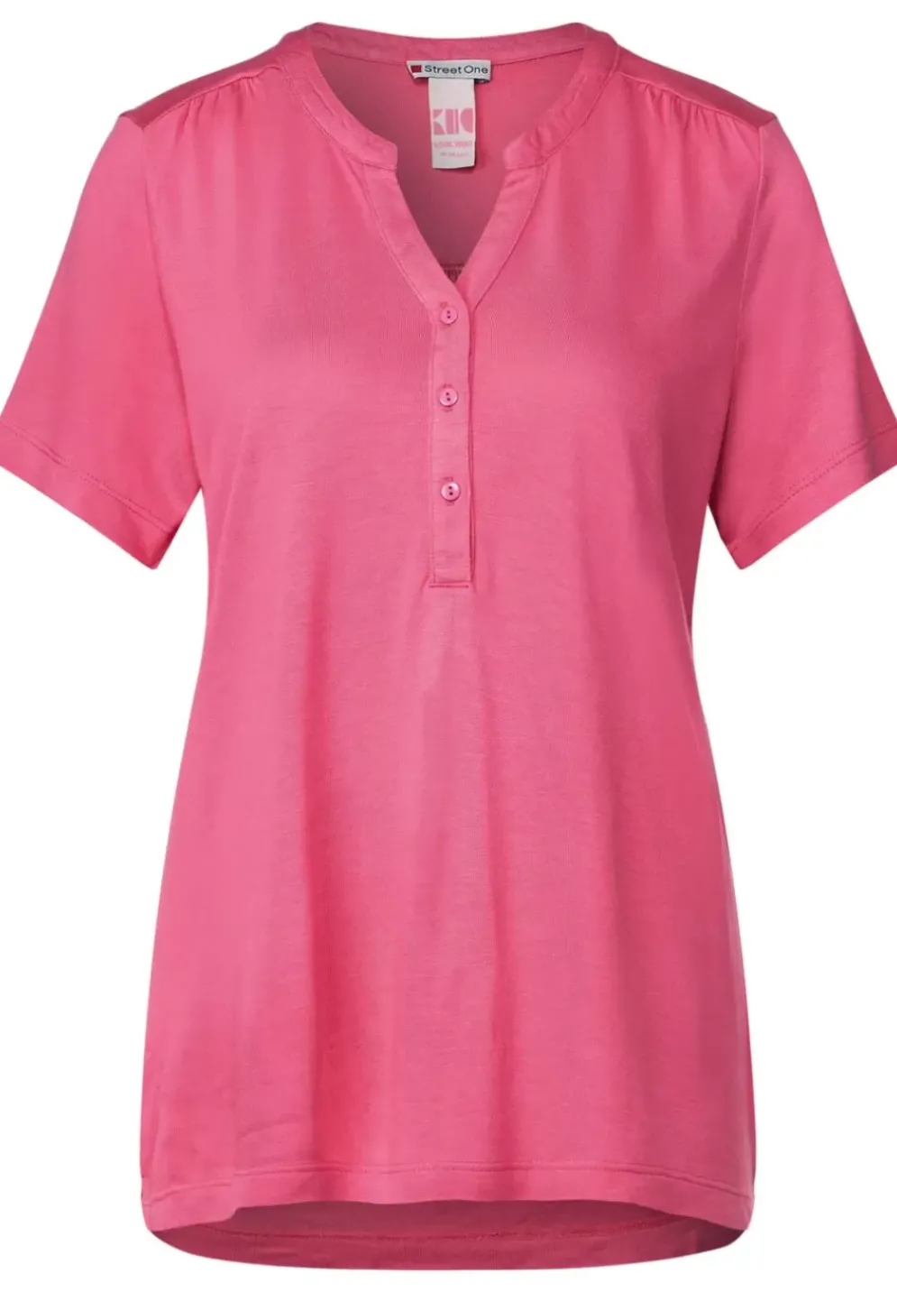 Jersey Shirt Mit Knopfleiste