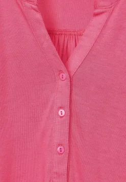 Jersey Shirt Mit Knopfleiste