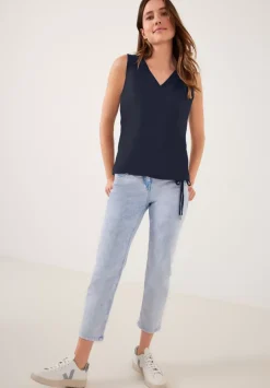 Jersey Spitzendetail Top