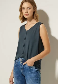 Jersey Top Mit Knopfleiste