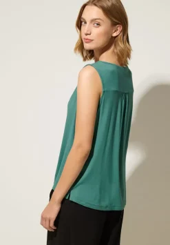 Jersey Top Mit Knopfleiste