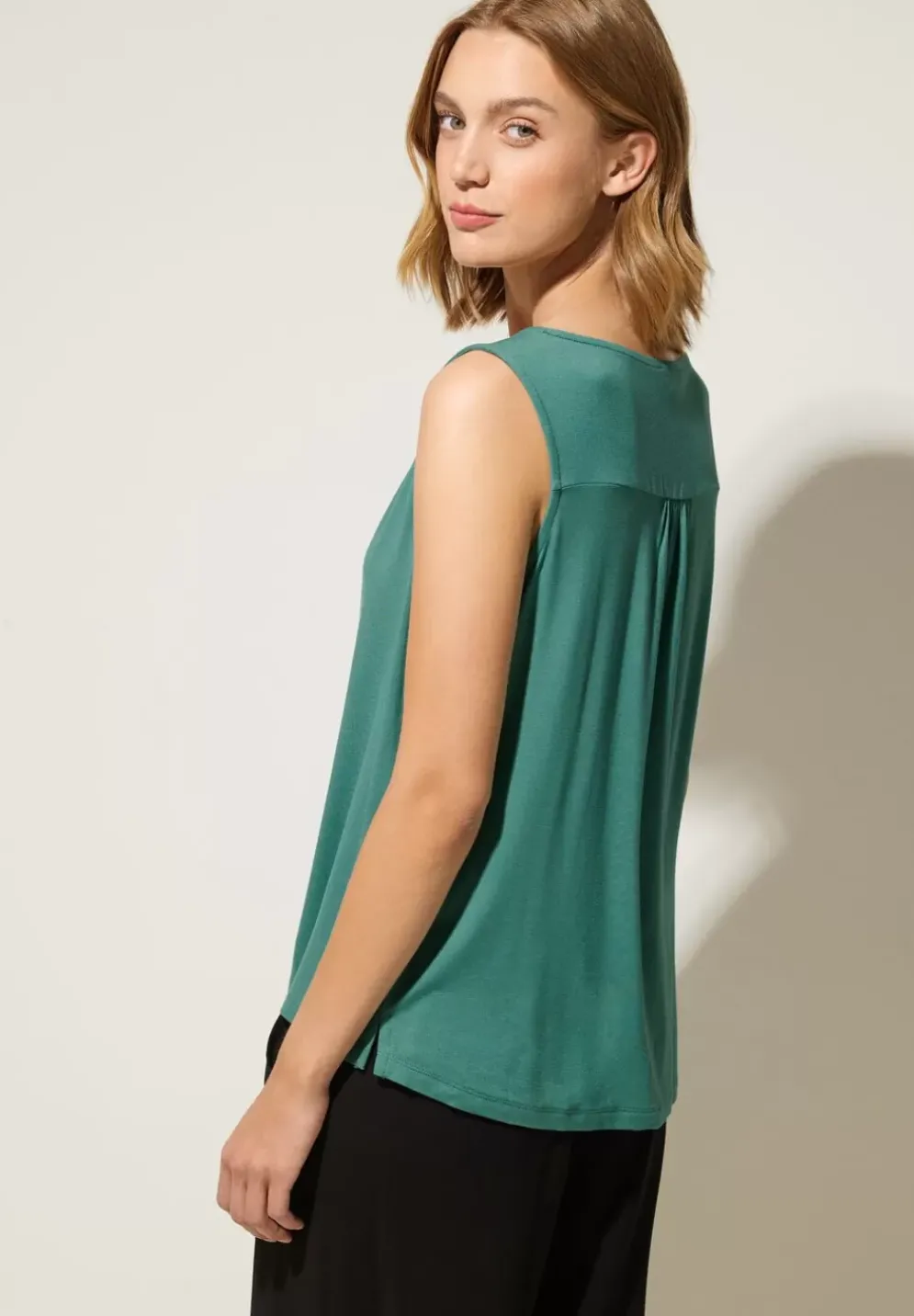 Jersey Top Mit Knopfleiste