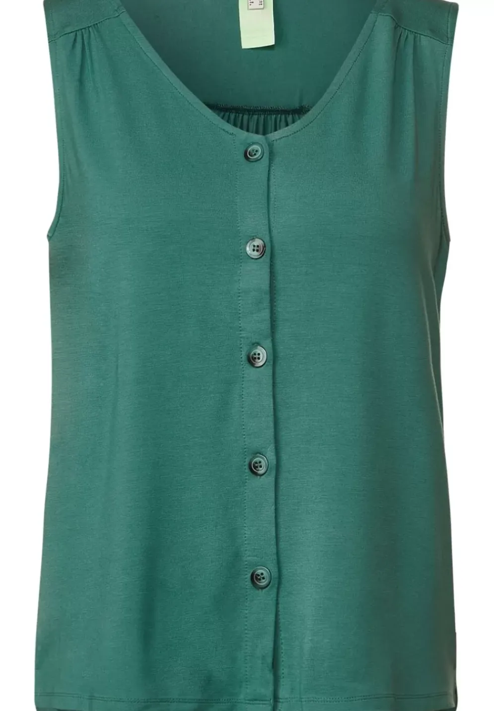Jersey Top Mit Knopfleiste