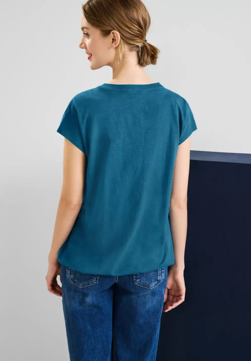 Jersey T-Shirt In Unifarbe
