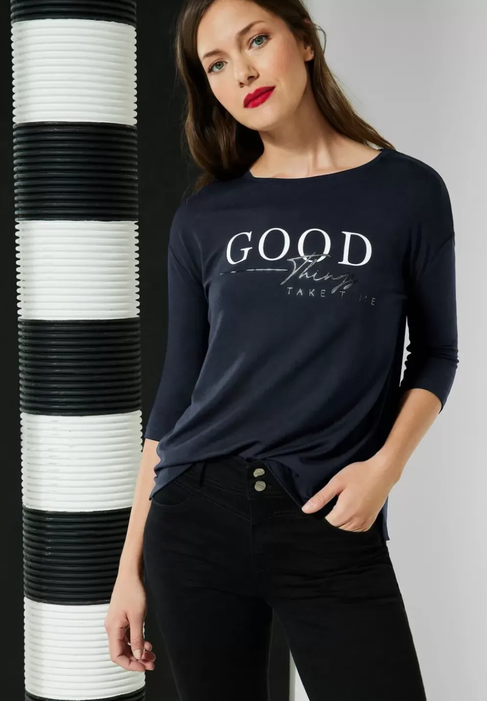 Jersey T-Shirt Mit Wording