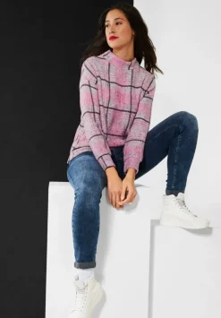 Kariertes Stehkragenshirt