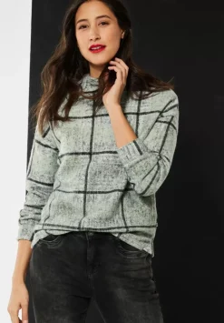 Kariertes Stehkragenshirt