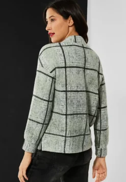 Kariertes Stehkragenshirt