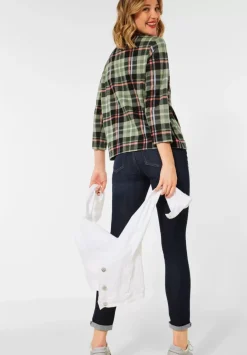 Kariertes Stehkragenshirt