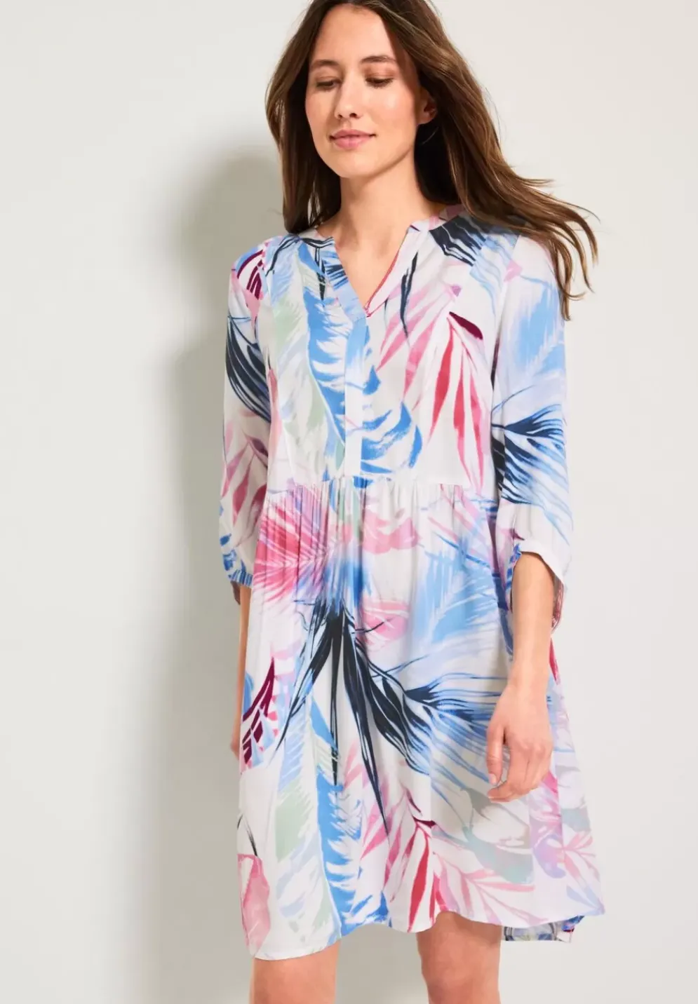 Kleid Mit Blatterprint