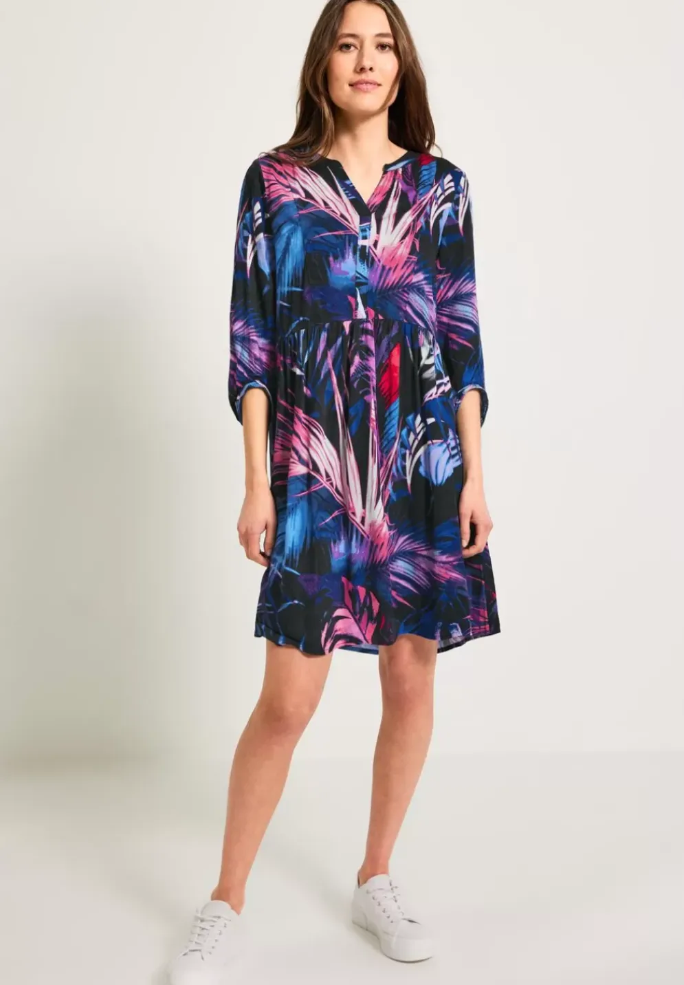 Kleid Mit Blatterprint