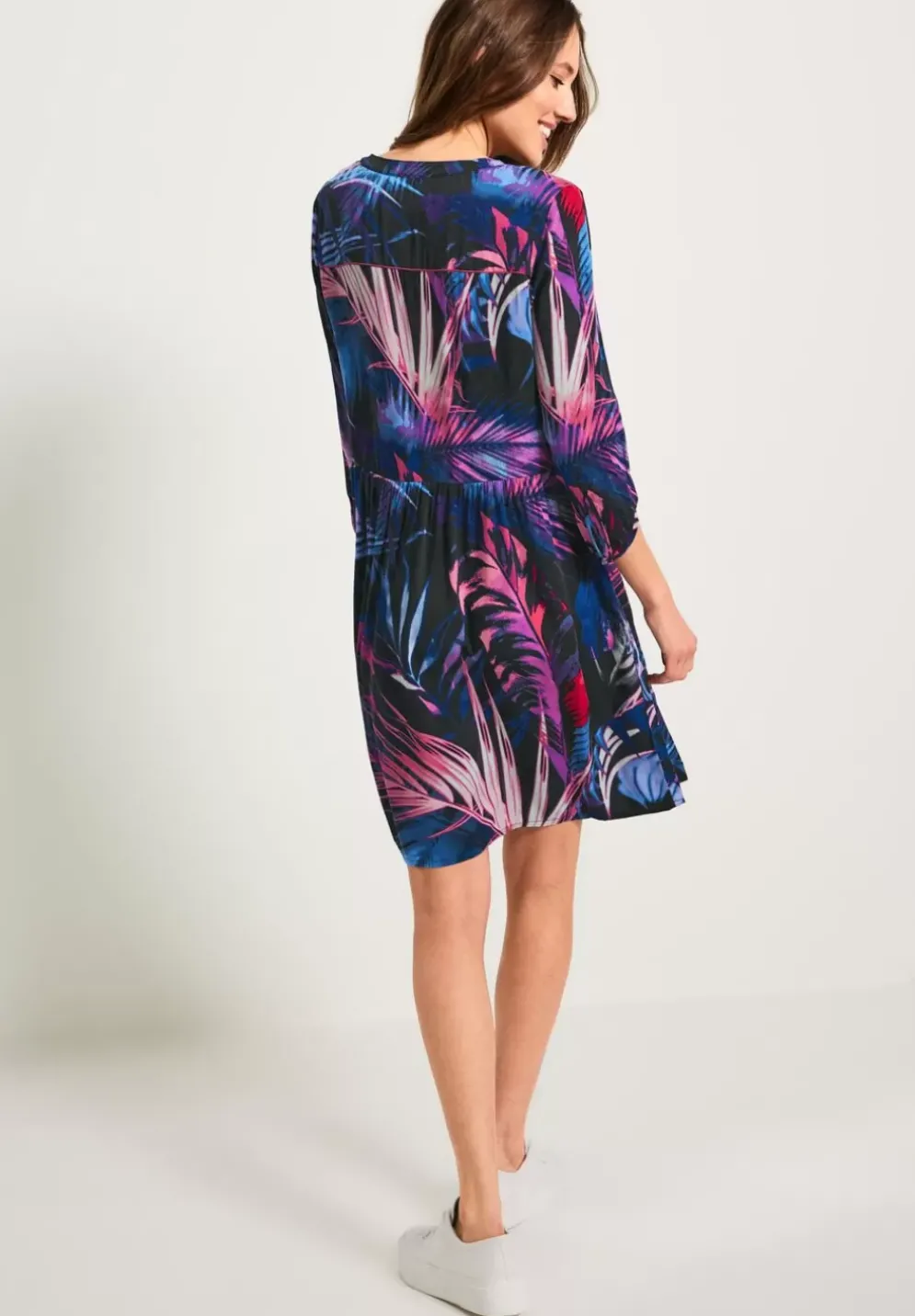 Kleid Mit Blatterprint