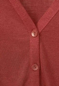 Kurze Leinenlook Strickjacke