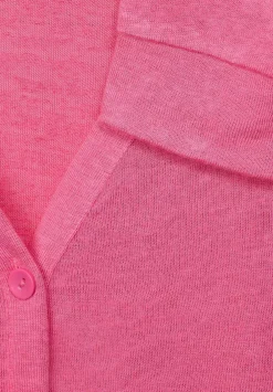 Kurze Leinenlook Strickjacke