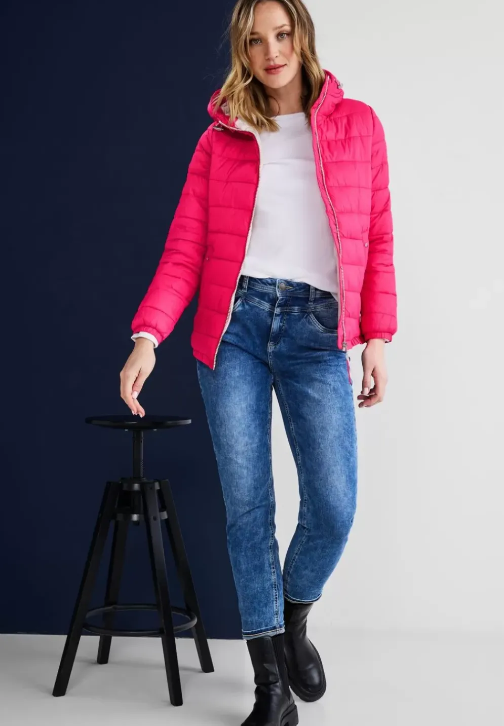Kurze Steppjacke Mit Zipper