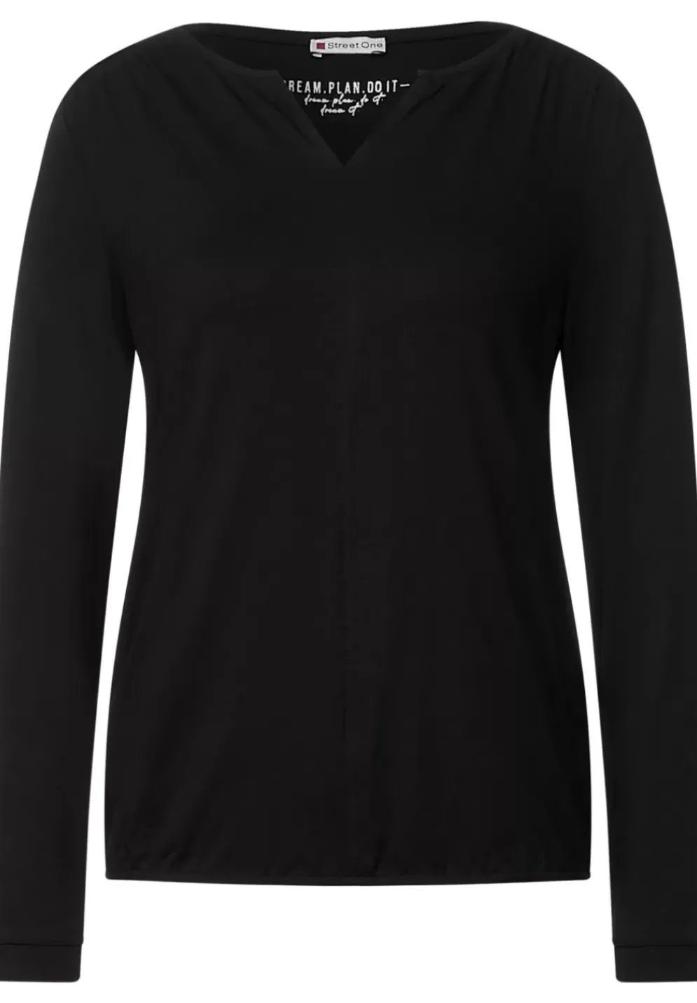 Langarmshirt In Unifarbe