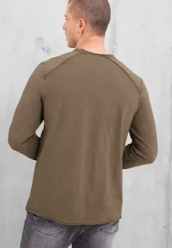 Langarmshirt In Unifarbe