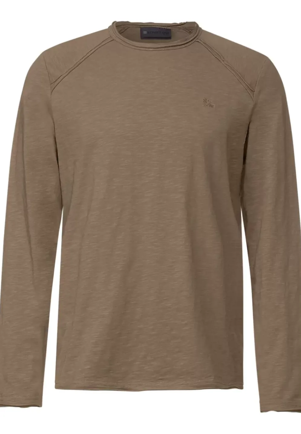Langarmshirt In Unifarbe