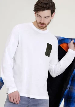 Langarmshirt Mit Brustprint
