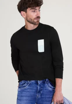 Langarmshirt Mit Brustprint