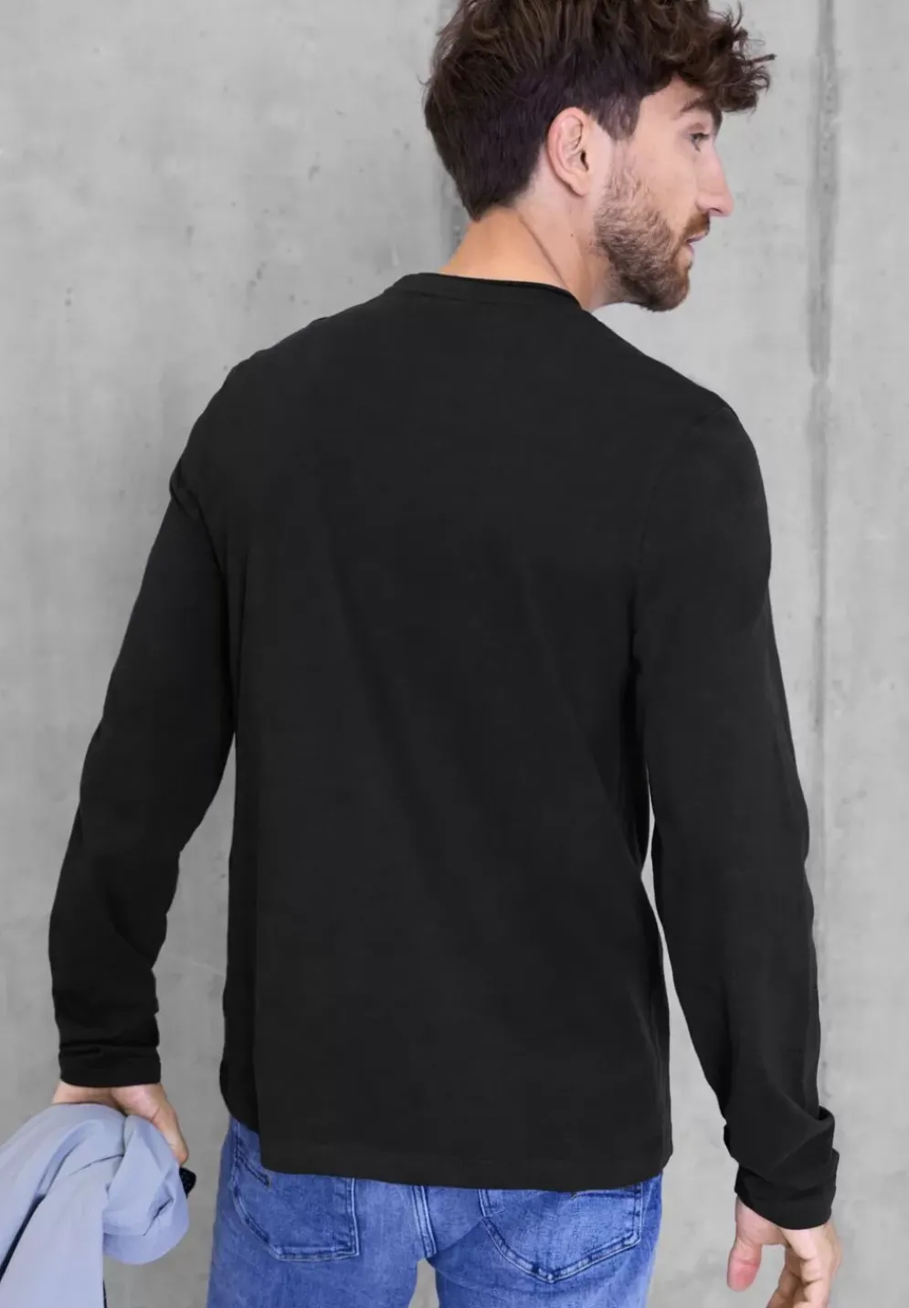 Langarmshirt Mit Brustprint
