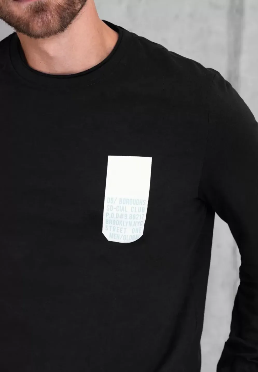 Langarmshirt Mit Brustprint