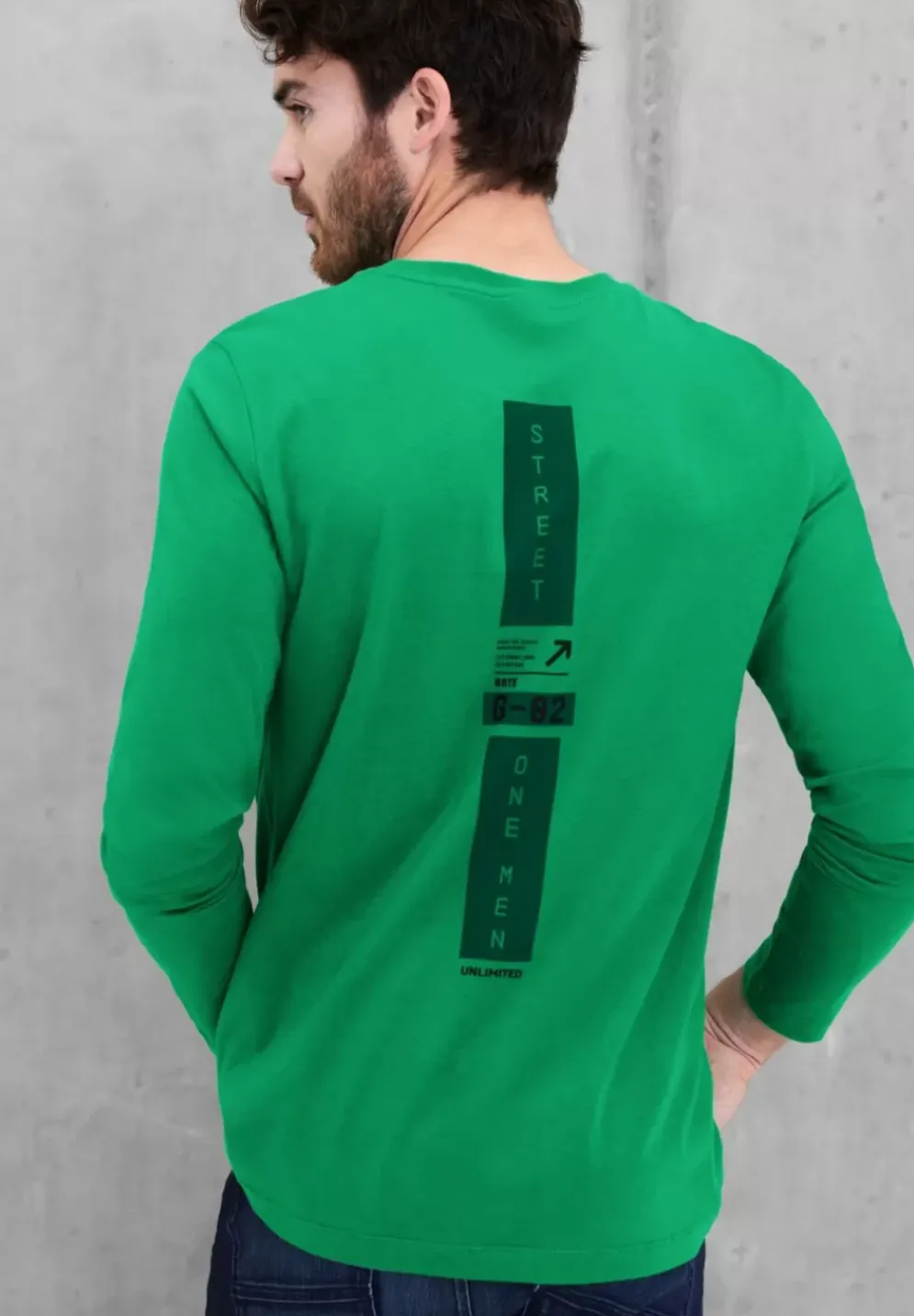 Langarmshirt Mit Ruckenprint