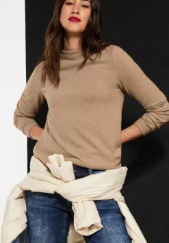 Langarmshirt Mit Stehkragen