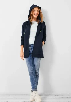 Lange Sweatshirtjacke
