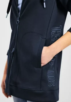 Lange Sweatshirtjacke